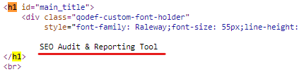 h1 tag in source code
